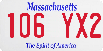 MA license plate 106YX2