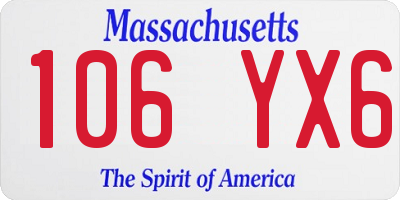 MA license plate 106YX6