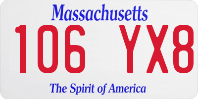 MA license plate 106YX8