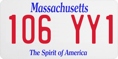 MA license plate 106YY1