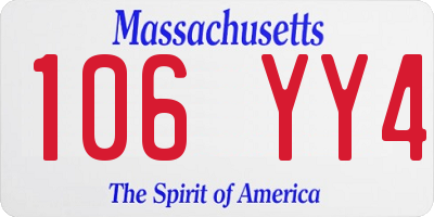 MA license plate 106YY4