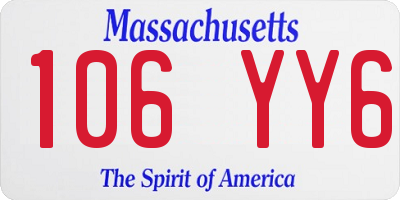 MA license plate 106YY6