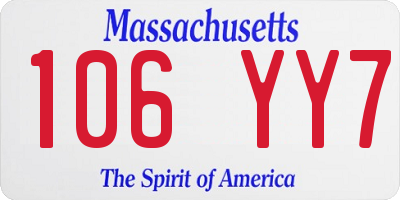 MA license plate 106YY7