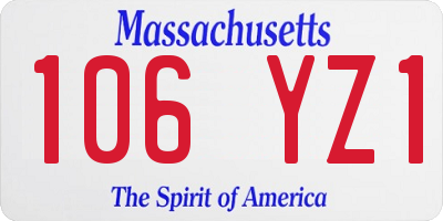 MA license plate 106YZ1