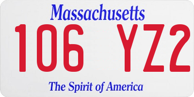 MA license plate 106YZ2