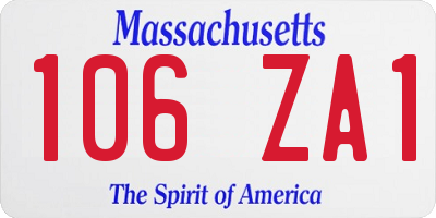 MA license plate 106ZA1