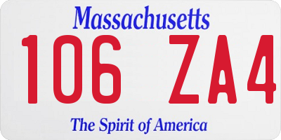 MA license plate 106ZA4