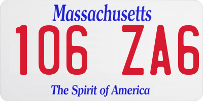 MA license plate 106ZA6