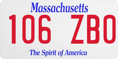 MA license plate 106ZB0