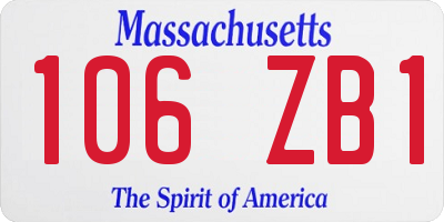 MA license plate 106ZB1