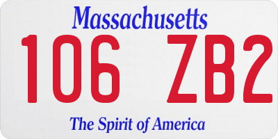MA license plate 106ZB2