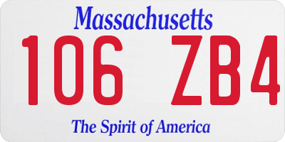 MA license plate 106ZB4