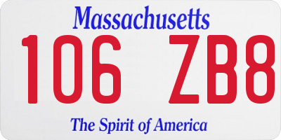 MA license plate 106ZB8