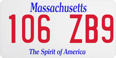 MA license plate 106ZB9