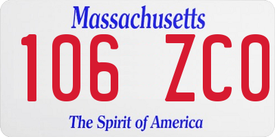 MA license plate 106ZC0