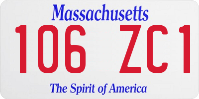 MA license plate 106ZC1