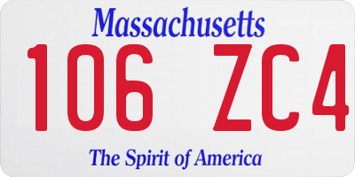 MA license plate 106ZC4