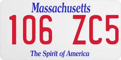 MA license plate 106ZC5