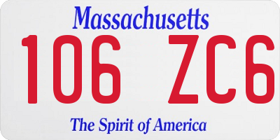 MA license plate 106ZC6