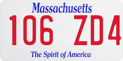 MA license plate 106ZD4