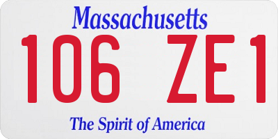 MA license plate 106ZE1