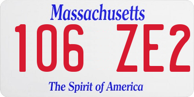 MA license plate 106ZE2