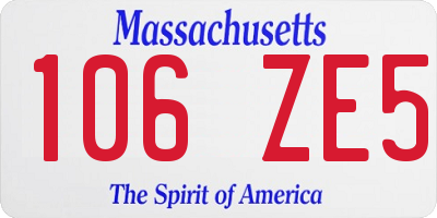 MA license plate 106ZE5