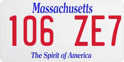 MA license plate 106ZE7