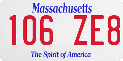 MA license plate 106ZE8