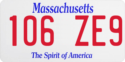 MA license plate 106ZE9