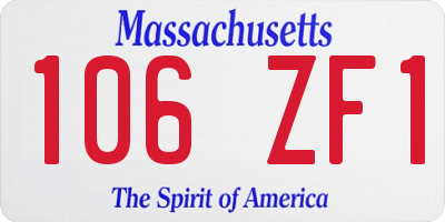 MA license plate 106ZF1