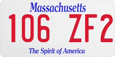 MA license plate 106ZF2