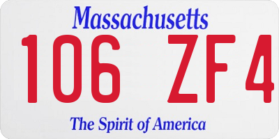 MA license plate 106ZF4