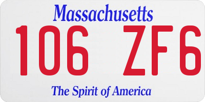 MA license plate 106ZF6