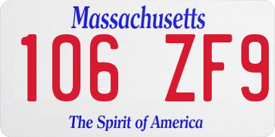 MA license plate 106ZF9