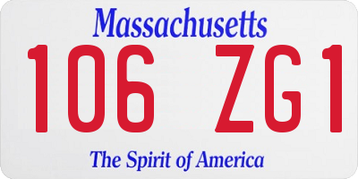 MA license plate 106ZG1