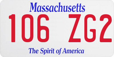 MA license plate 106ZG2