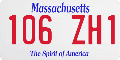 MA license plate 106ZH1