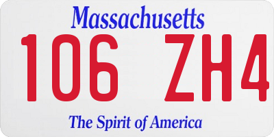 MA license plate 106ZH4