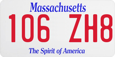 MA license plate 106ZH8