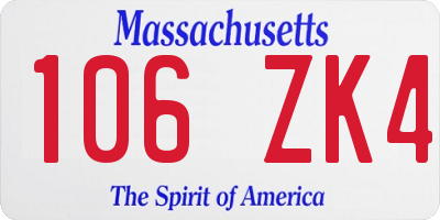 MA license plate 106ZK4