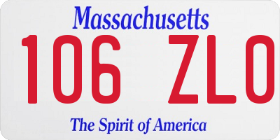 MA license plate 106ZL0