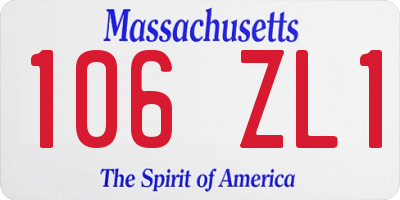MA license plate 106ZL1