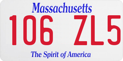 MA license plate 106ZL5