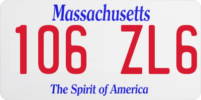 MA license plate 106ZL6