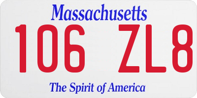 MA license plate 106ZL8