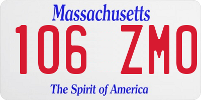 MA license plate 106ZM0