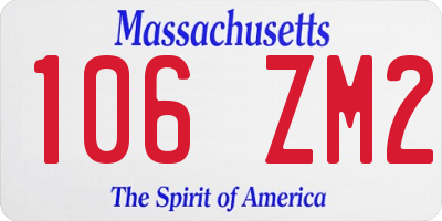 MA license plate 106ZM2