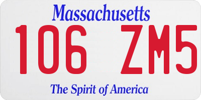 MA license plate 106ZM5