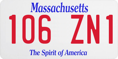 MA license plate 106ZN1